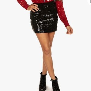 Black Sequin Mini Skirt!